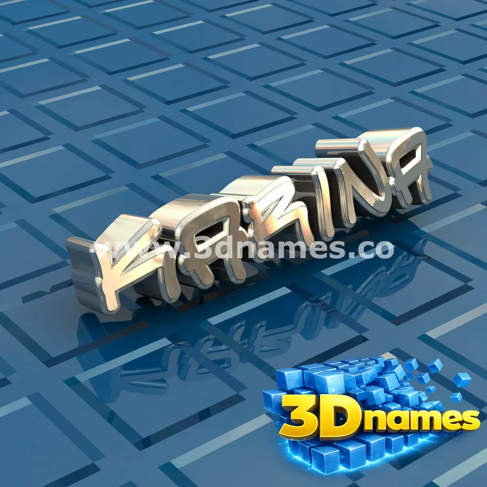 karina in Blue Bling style - 3D name wallpaper