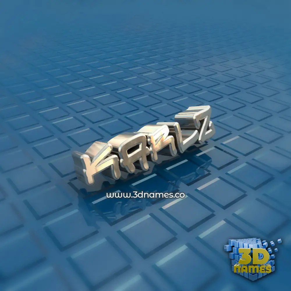 karlz in Blue Bling style - 3D name wallpaper