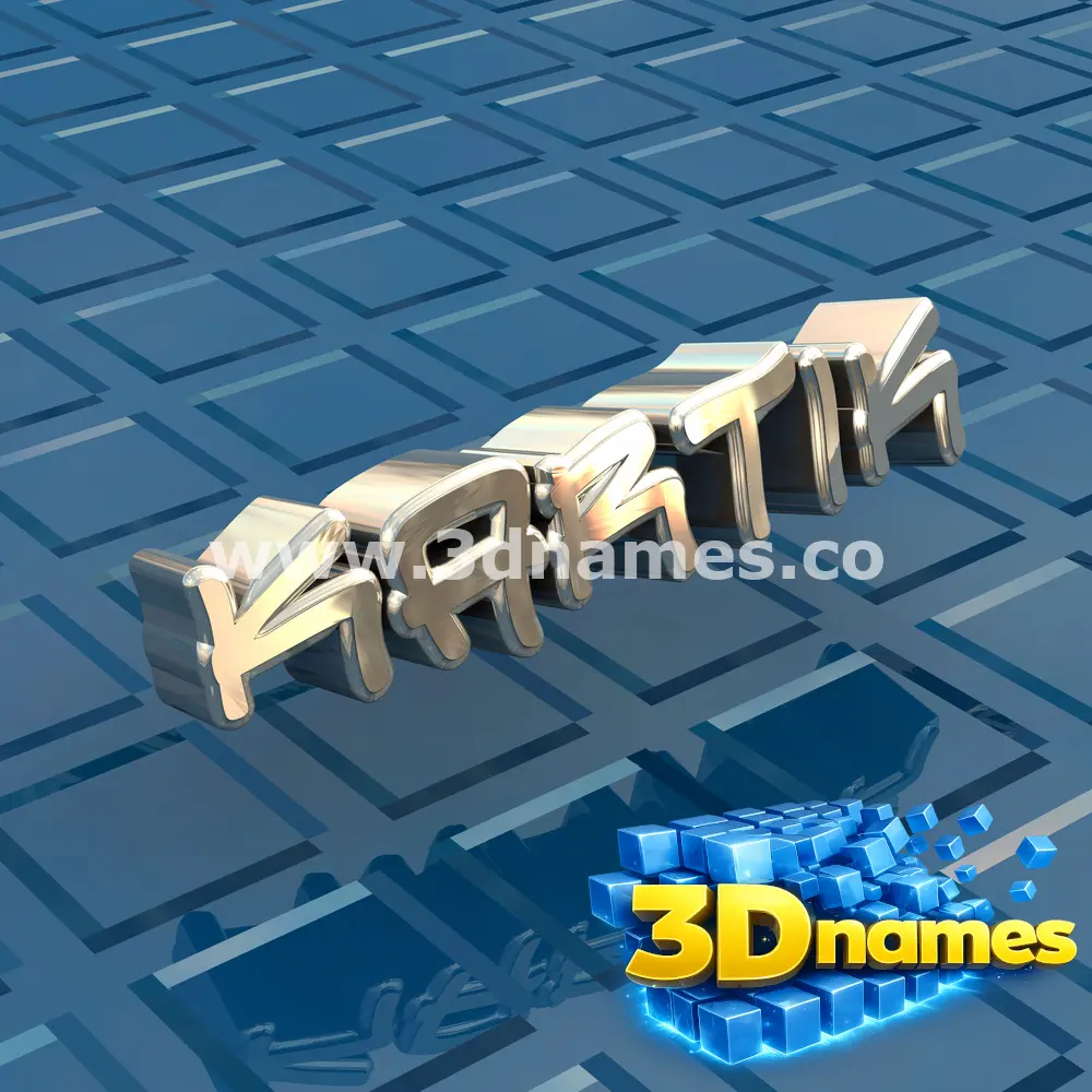 kartik in Blue Bling style - 3D name wallpaper