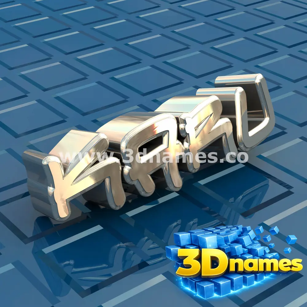 karu in Blue Bling style - 3D name wallpaper