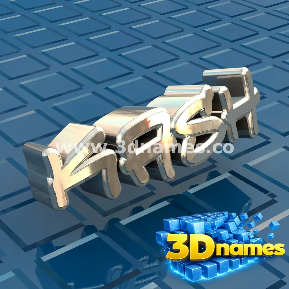 kash in Blue Bling style - 3D name wallpaper