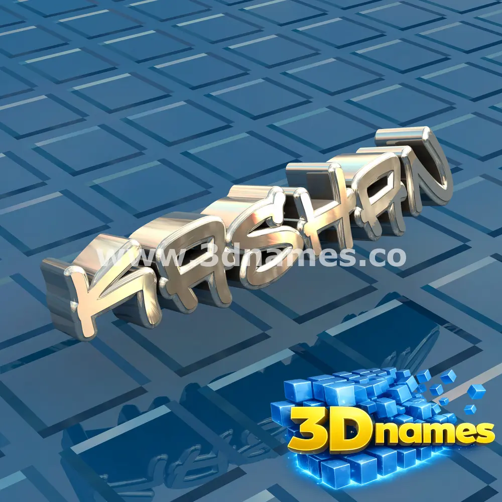 kashan in Blue Bling style - 3D name wallpaper