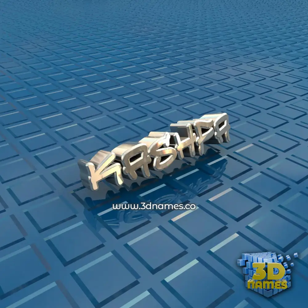 kashfa in Blue Bling style - 3D name wallpaper