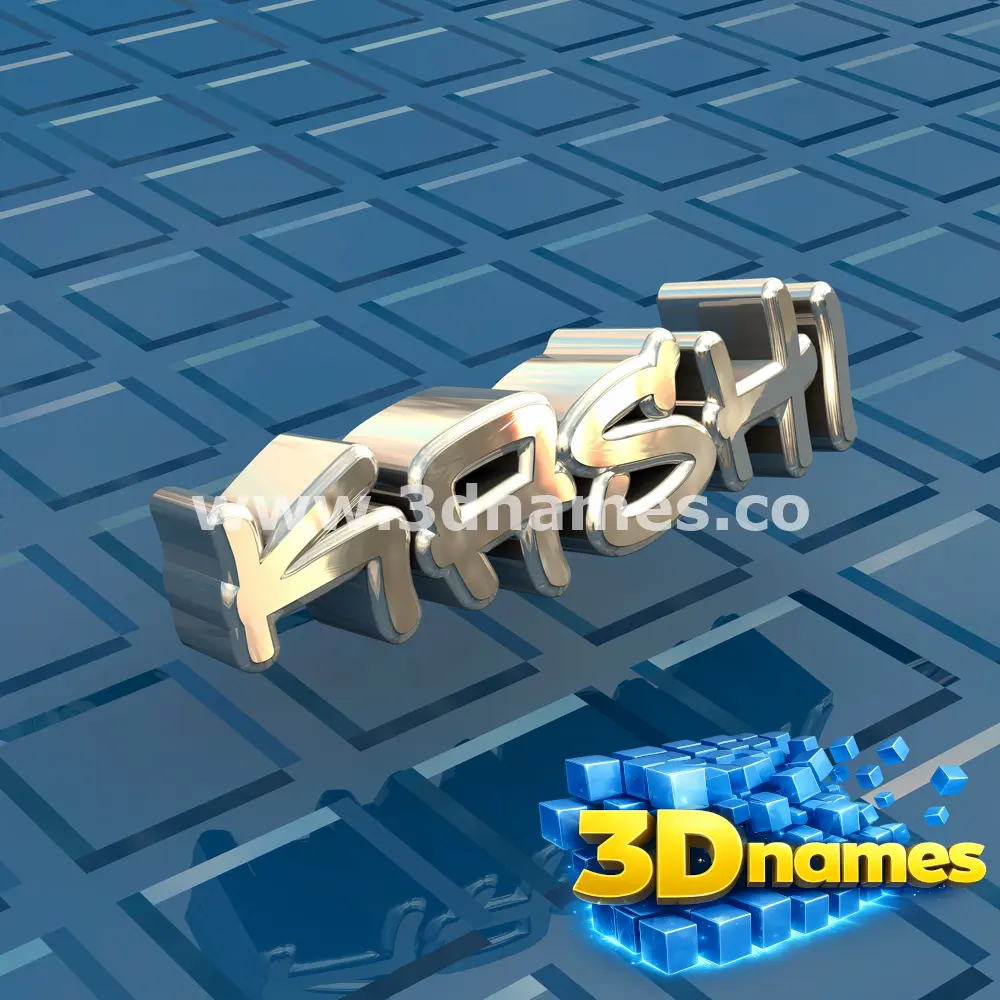 kashi in Blue Bling style - 3D name wallpaper