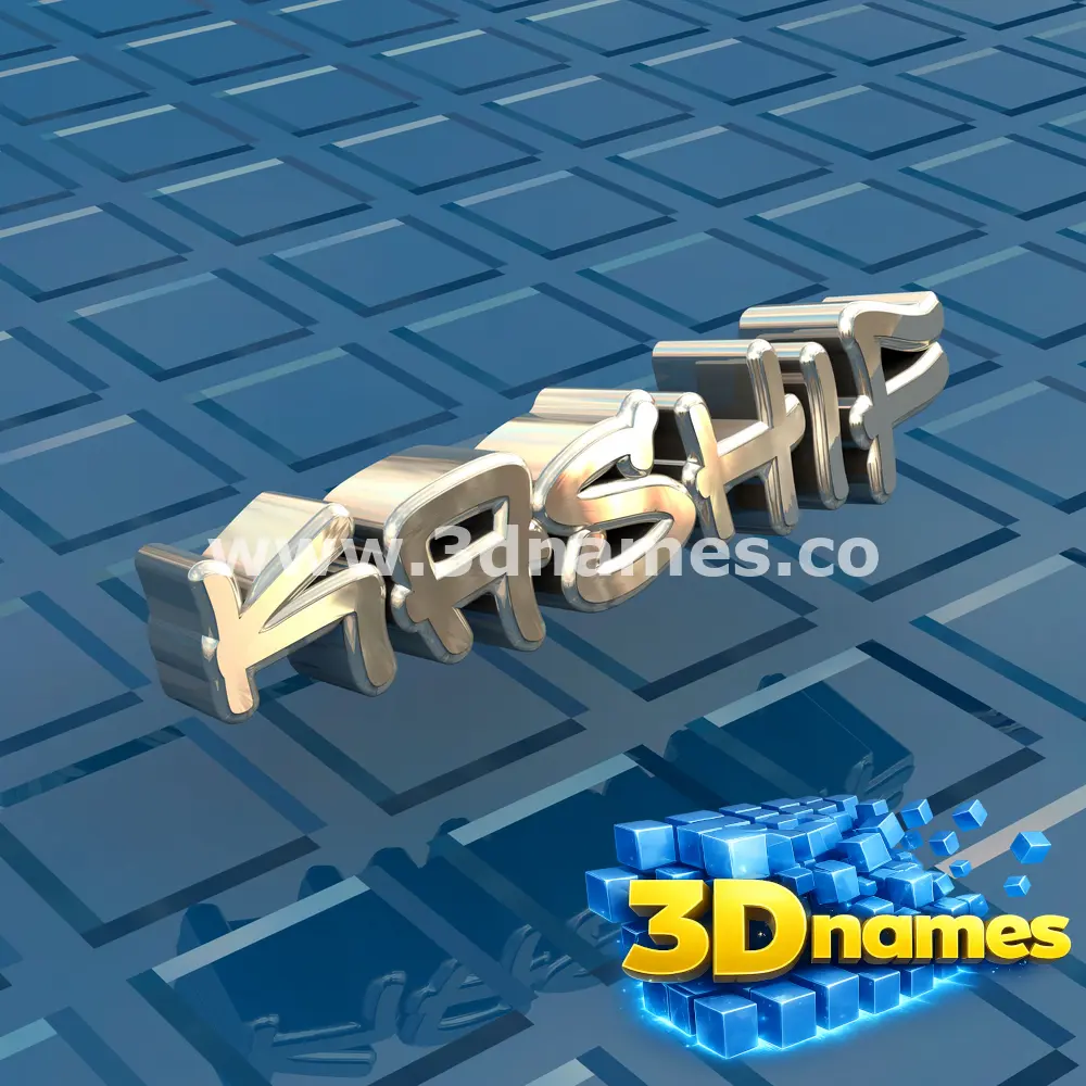 kashif in Blue Bling style - 3D name wallpaper