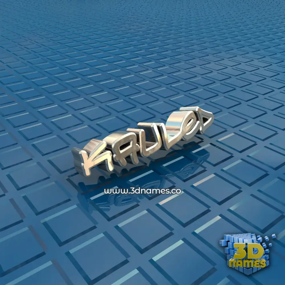 kauled in Blue Bling style - 3D name wallpaper