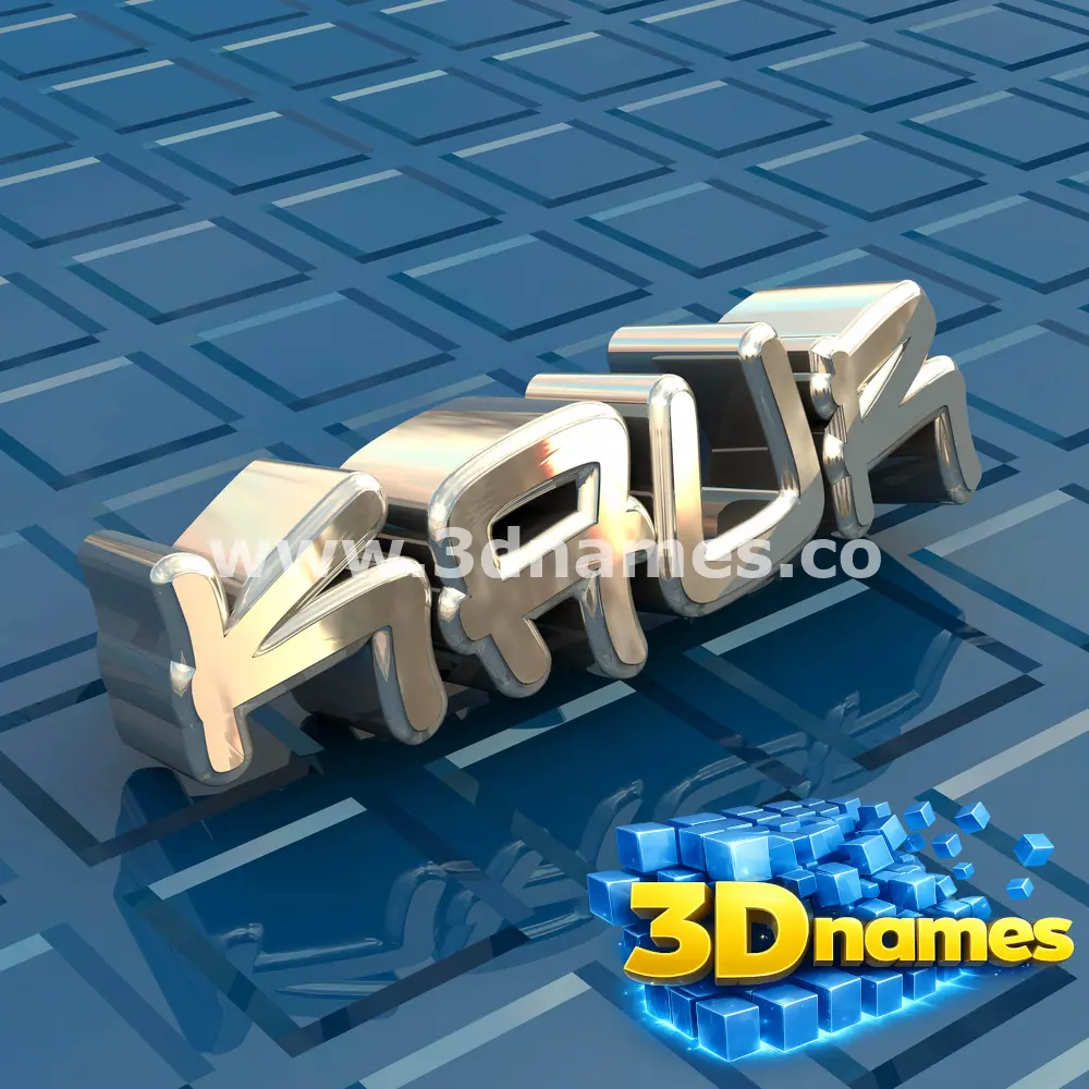 kaur in Blue Bling style - 3D name wallpaper