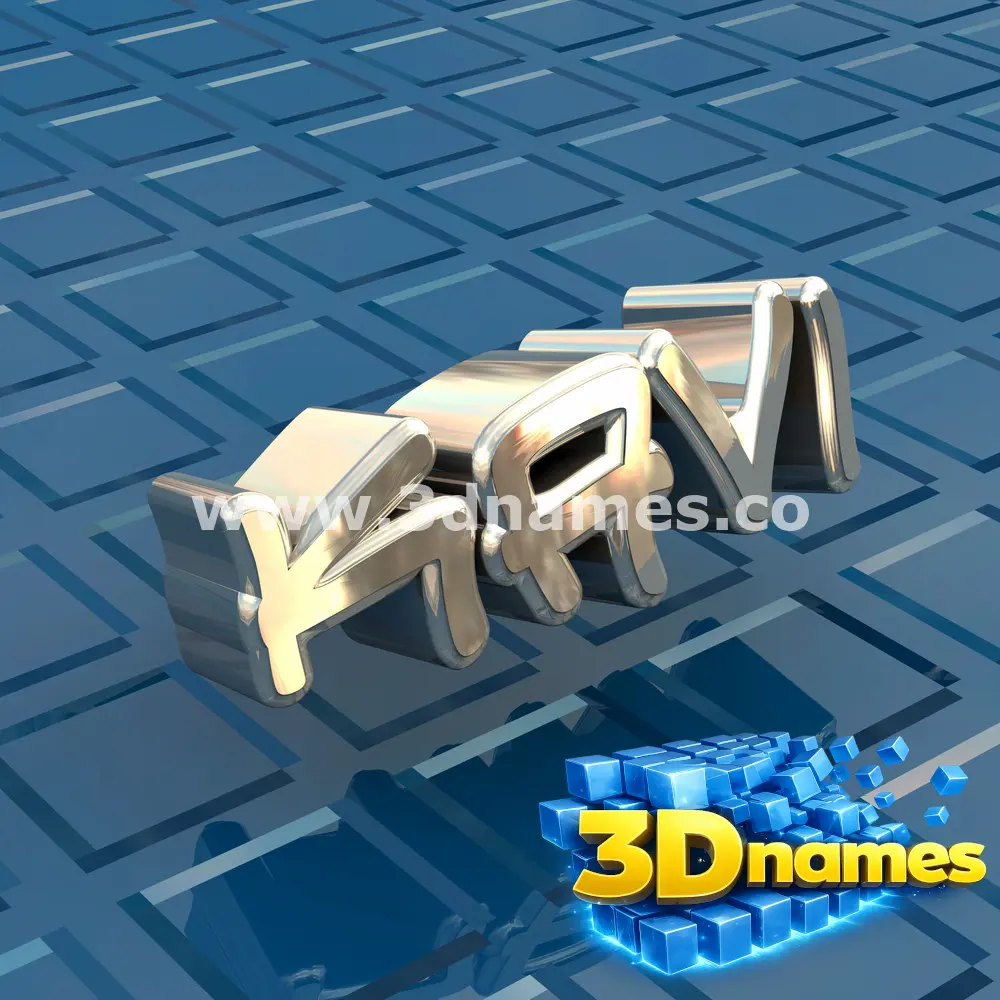 kavi in Blue Bling style - 3D name wallpaper