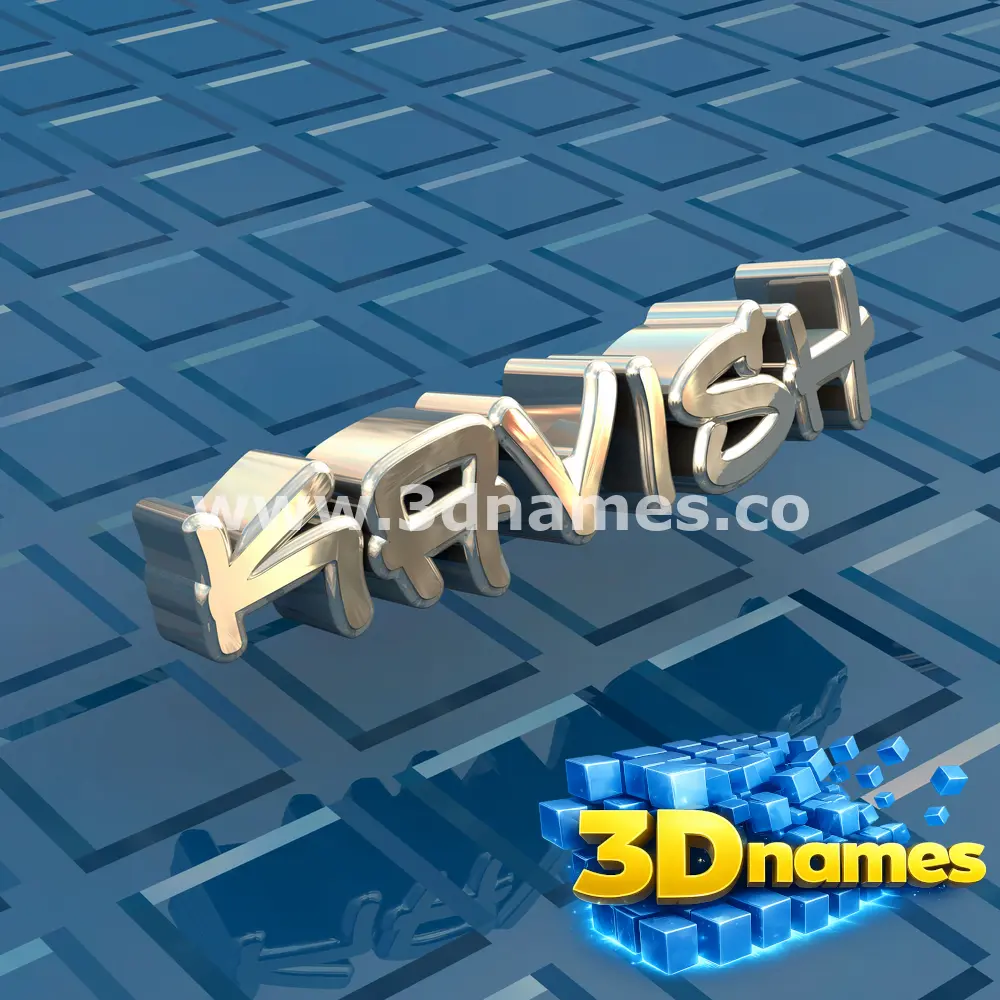 kavish in Blue Bling style - 3D name wallpaper