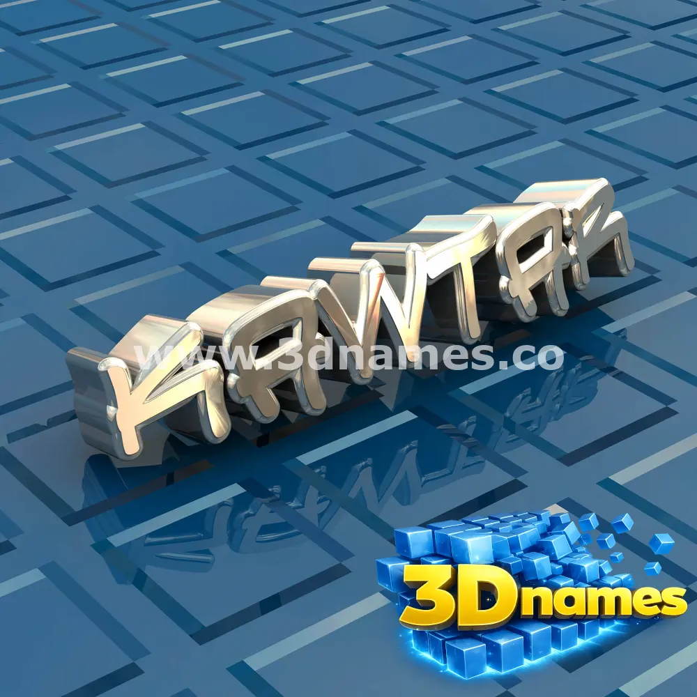 kawtar in Blue Bling style - 3D name wallpaper