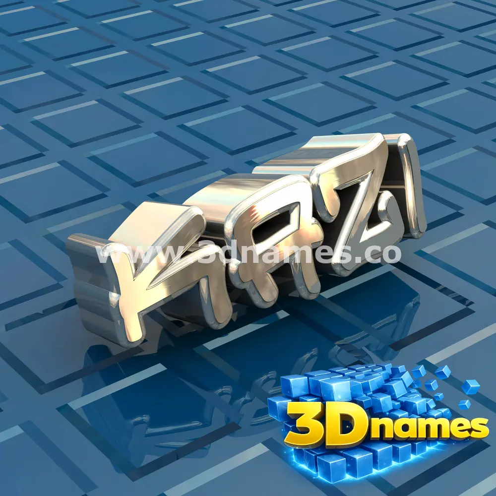 kazi in Blue Bling style - 3D name wallpaper