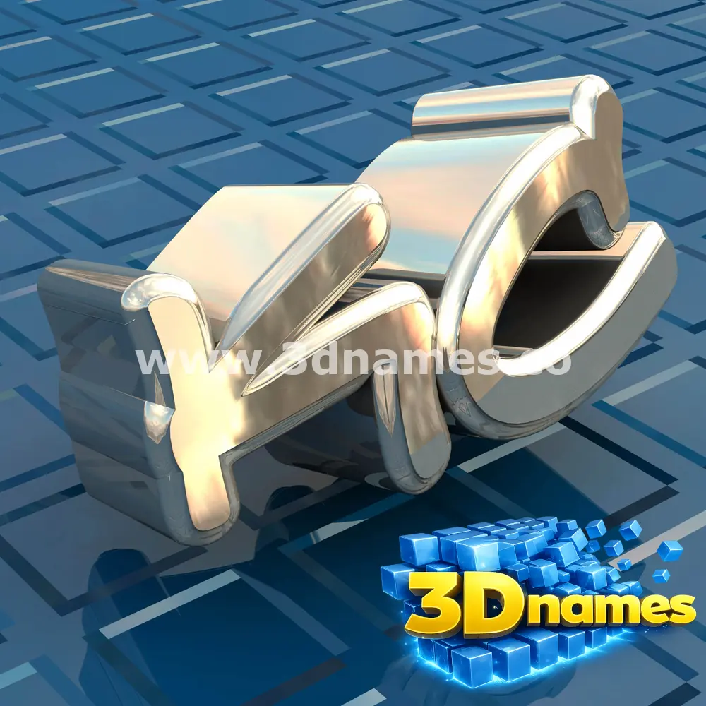 kc in Blue Bling style - 3D name wallpaper