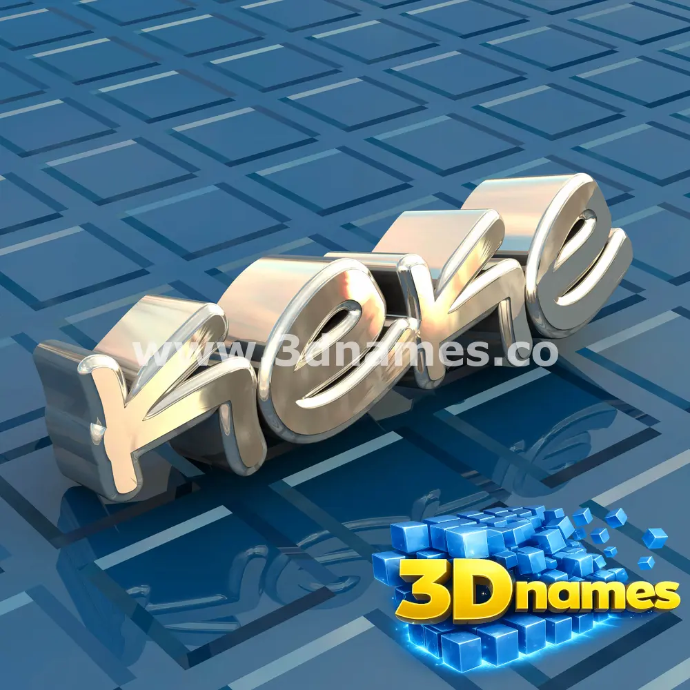 keke in Blue Bling style - 3D name wallpaper