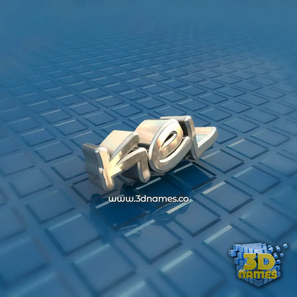 kel in Blue Bling style - 3D name wallpaper