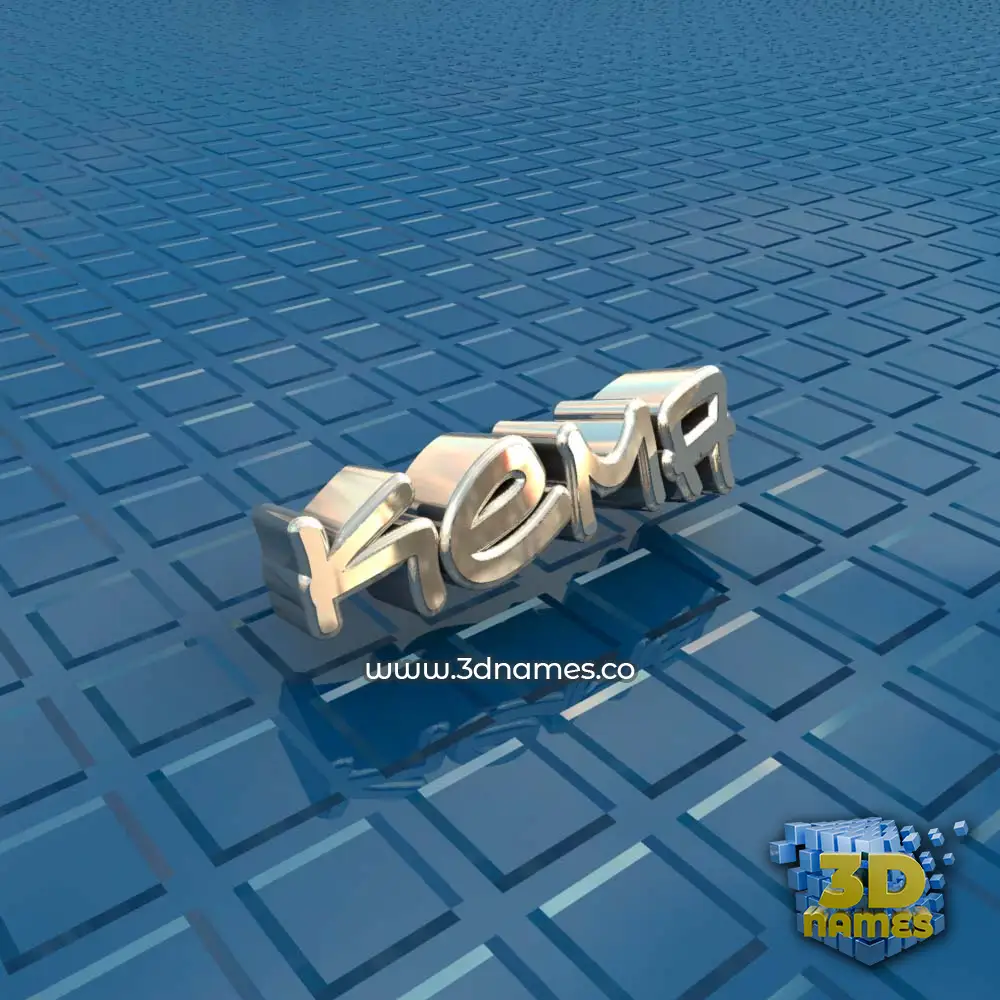 kema in Blue Bling style - 3D name wallpaper