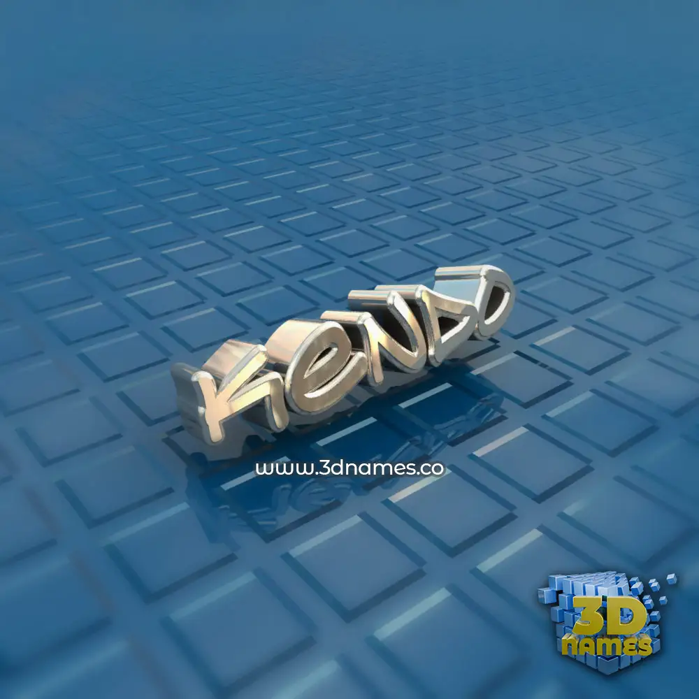 kendo in Blue Bling style - 3D name wallpaper