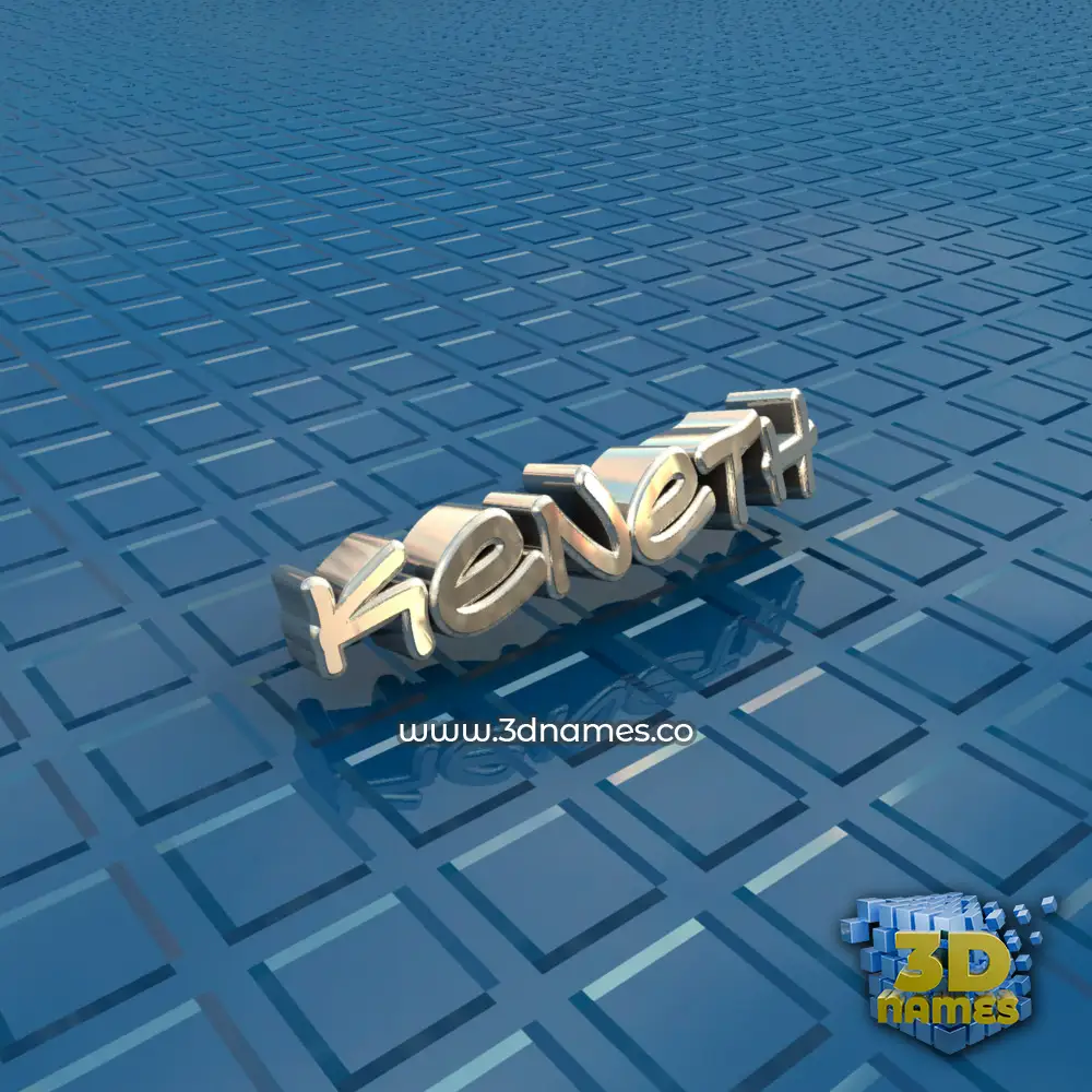 keneth in Blue Bling style - 3D name wallpaper