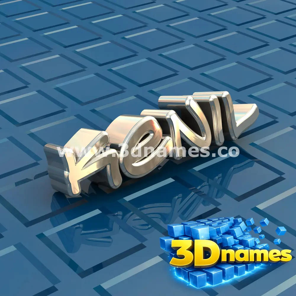 kenil in Blue Bling style - 3D name wallpaper