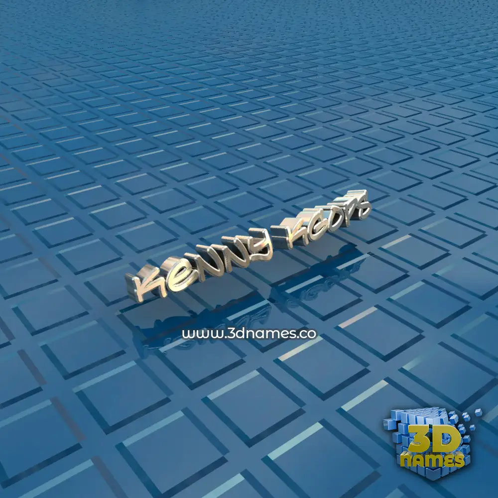 kenny kgops in Blue Bling style - 3D name wallpaper