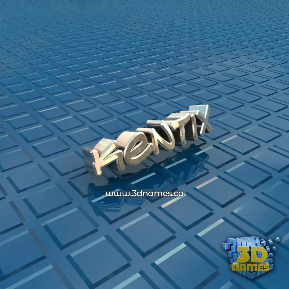 kentix in Blue Bling style - 3D name wallpaper