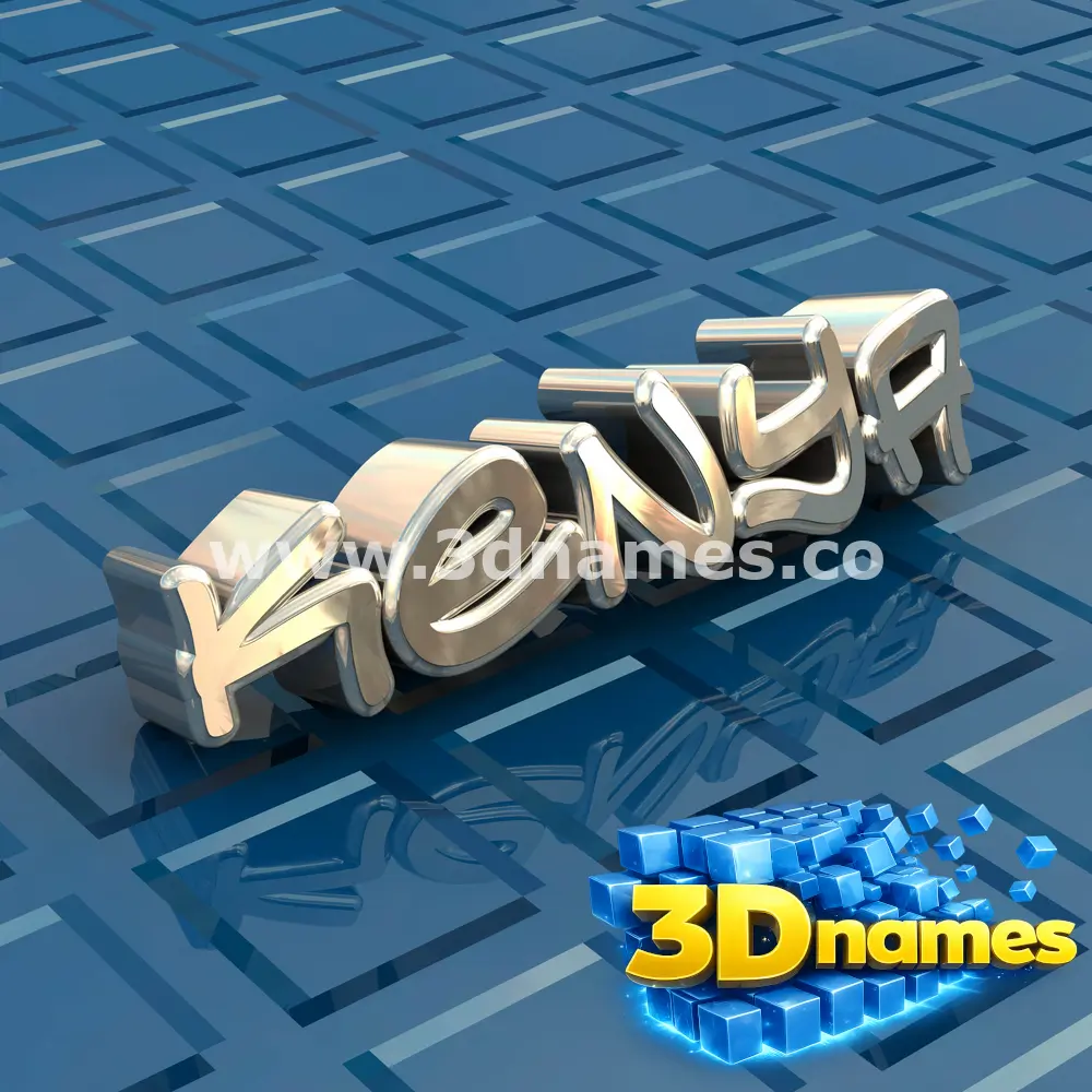 kenya in Blue Bling style - 3D name wallpaper