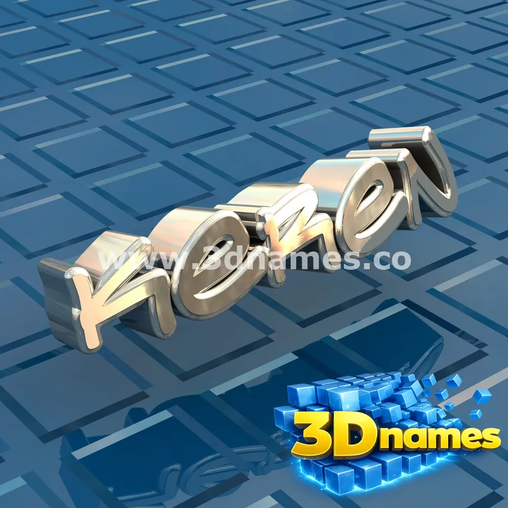 keren in Blue Bling style - 3D name wallpaper