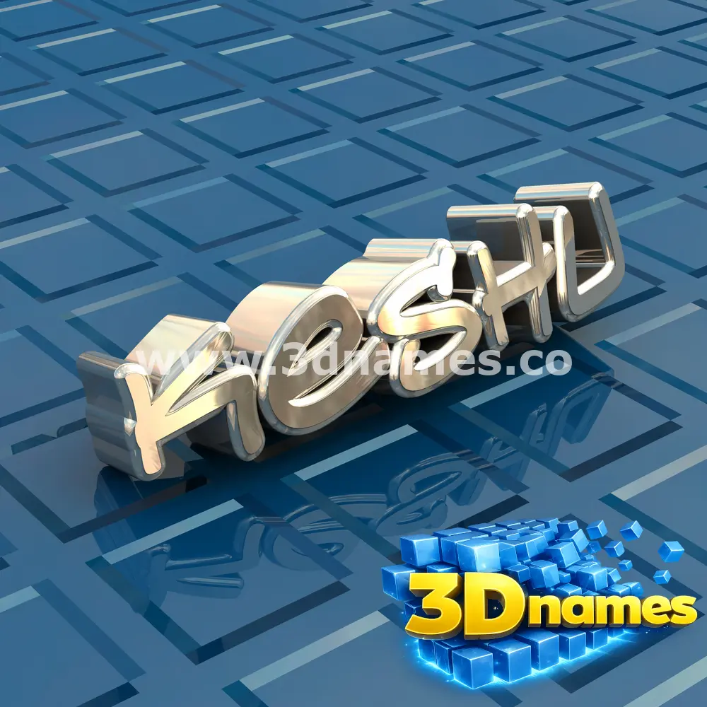 keshu in Blue Bling style - 3D name wallpaper