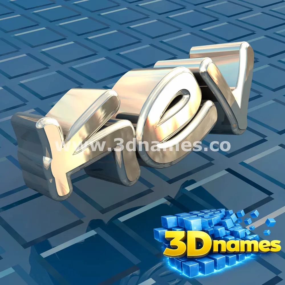 kev in Blue Bling style - 3D name wallpaper