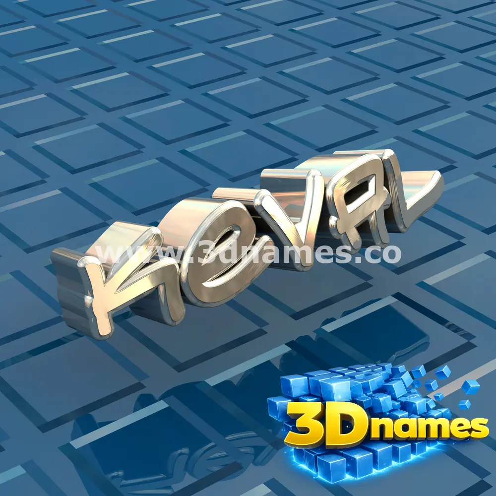 keval in Blue Bling style - 3D name wallpaper