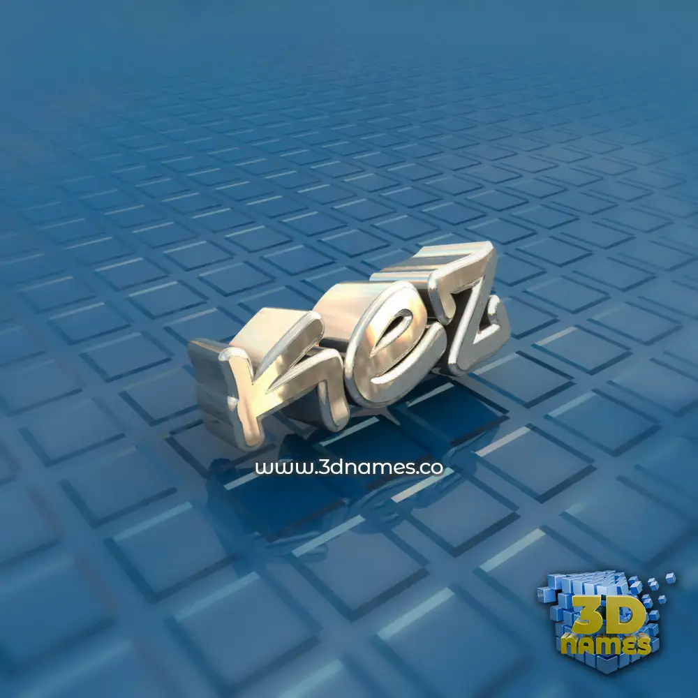 kez in Blue Bling style - 3D name wallpaper