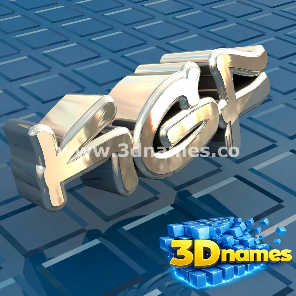 kgf in Blue Bling style - 3D name wallpaper