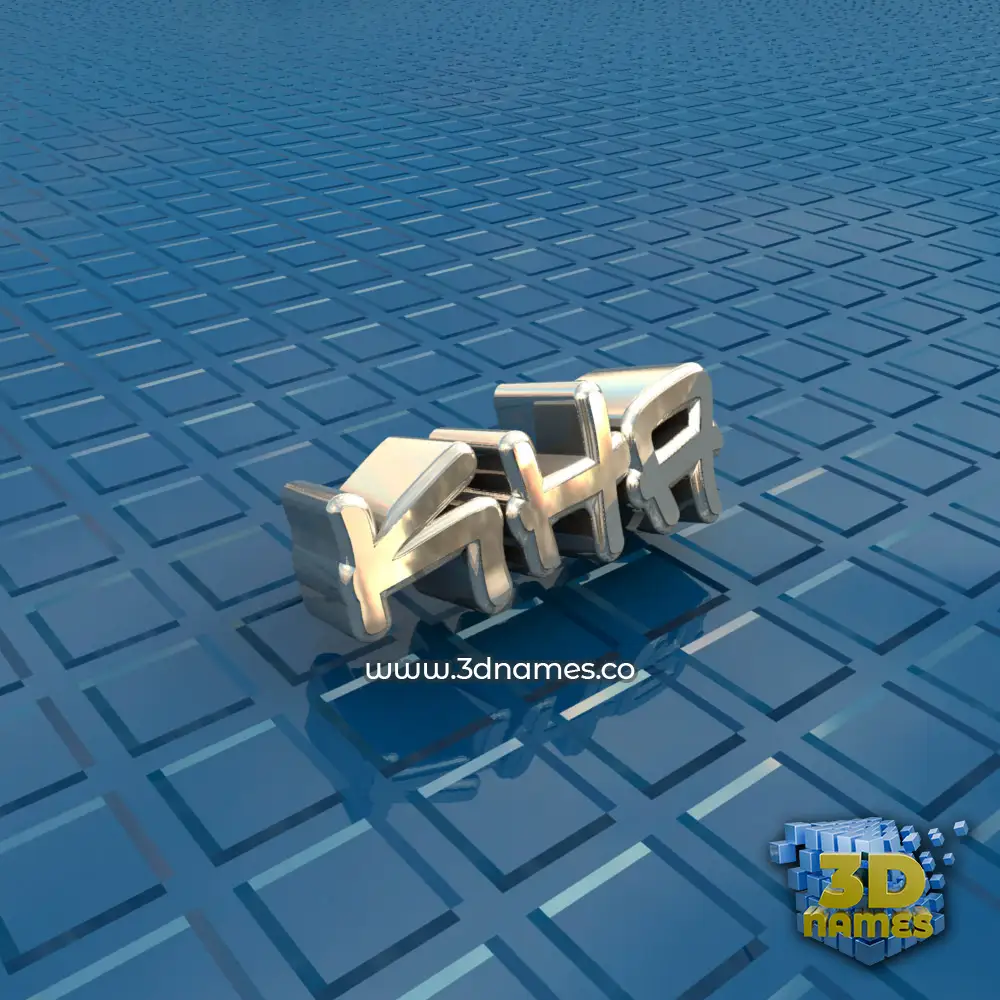 kha in Blue Bling style - 3D name wallpaper
