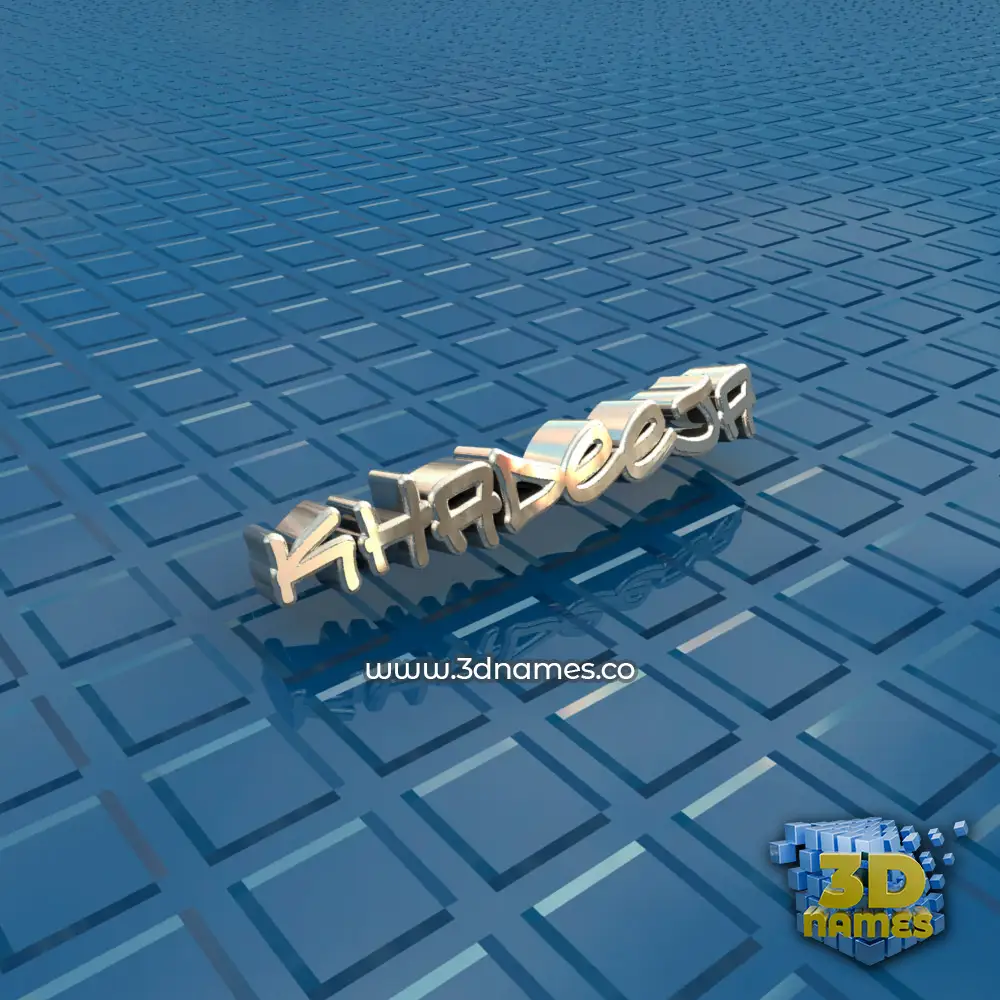 khadeeja in Blue Bling style - 3D name wallpaper