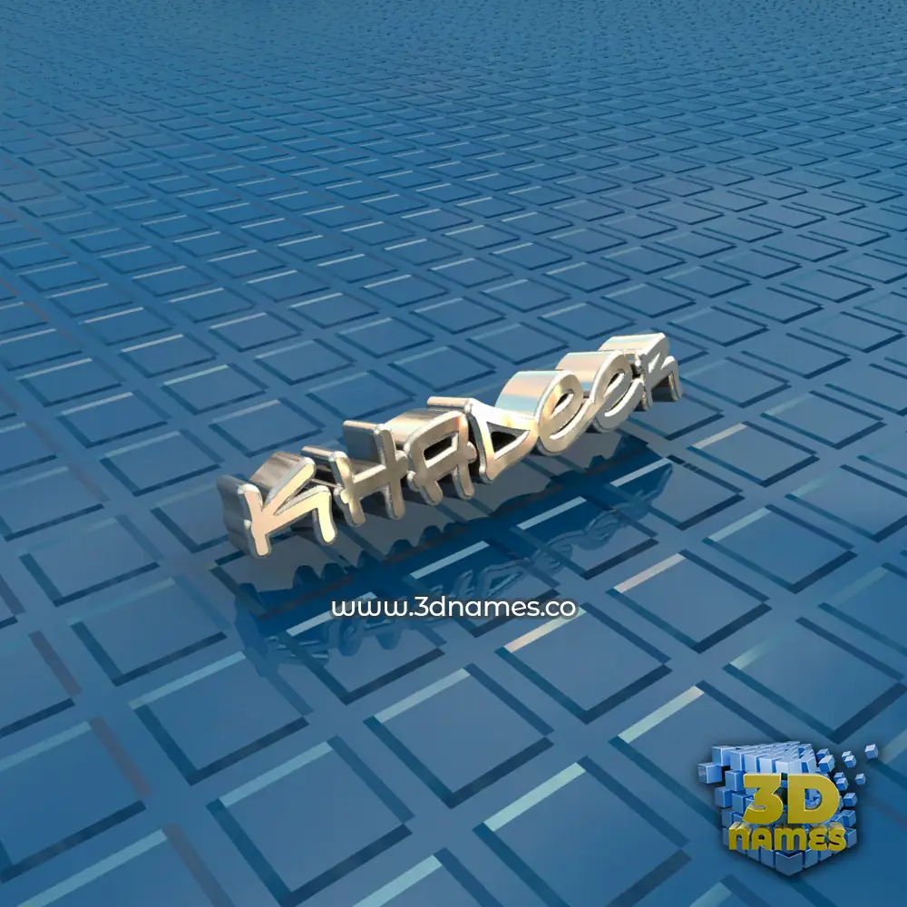 khadeer in Blue Bling style - 3D name wallpaper