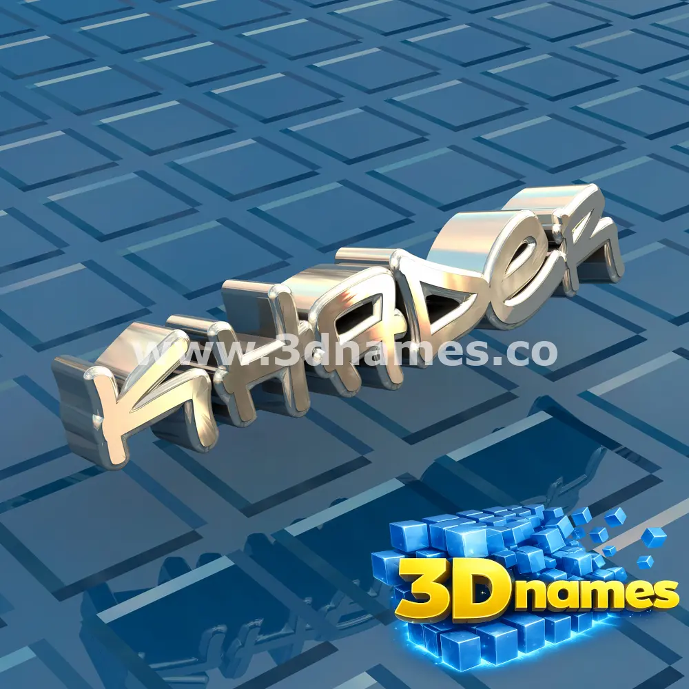 khader in Blue Bling style - 3D name wallpaper
