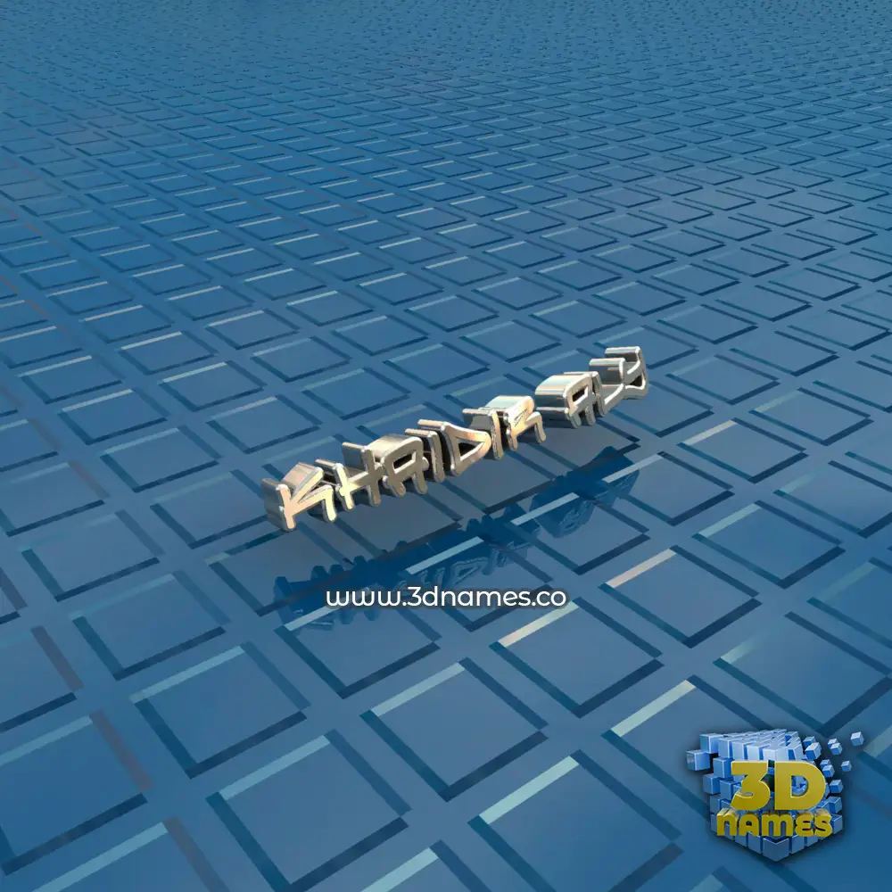 khaidir aly in Blue Bling style - 3D name wallpaper