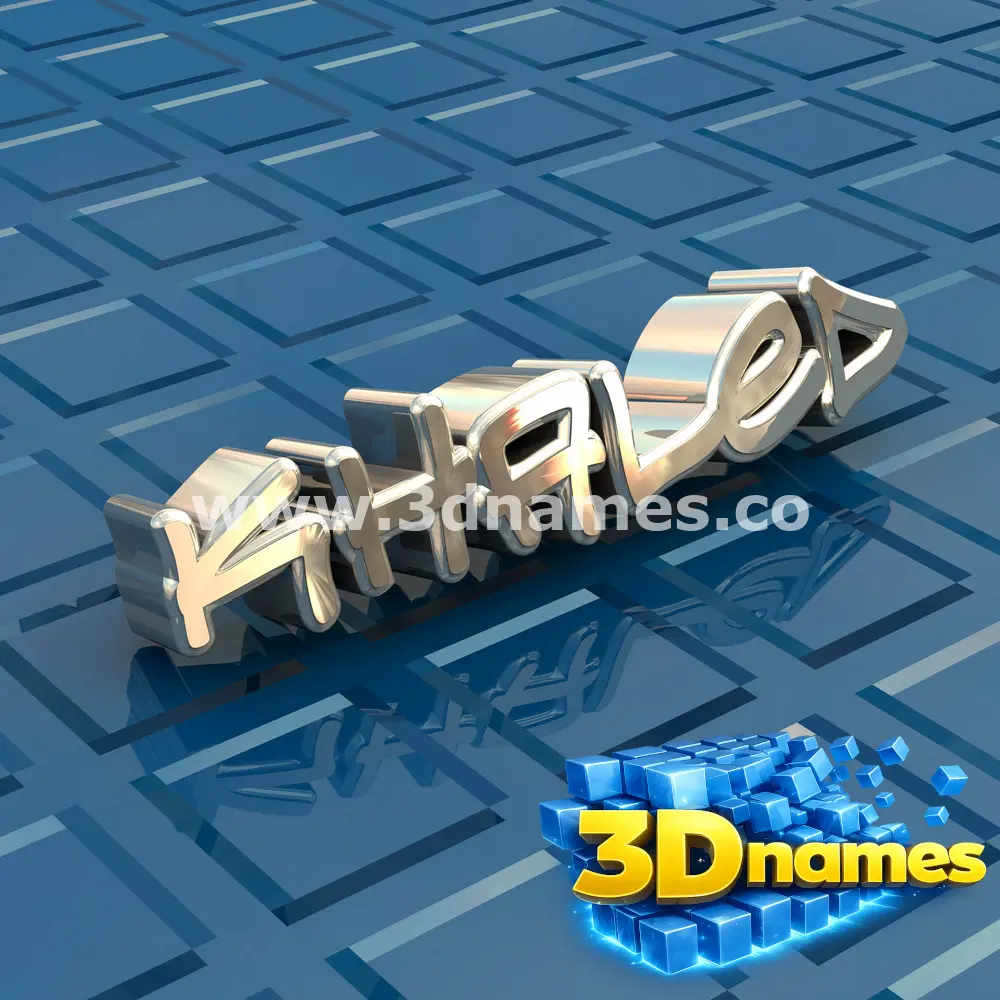khaled in Blue Bling style - 3D name wallpaper