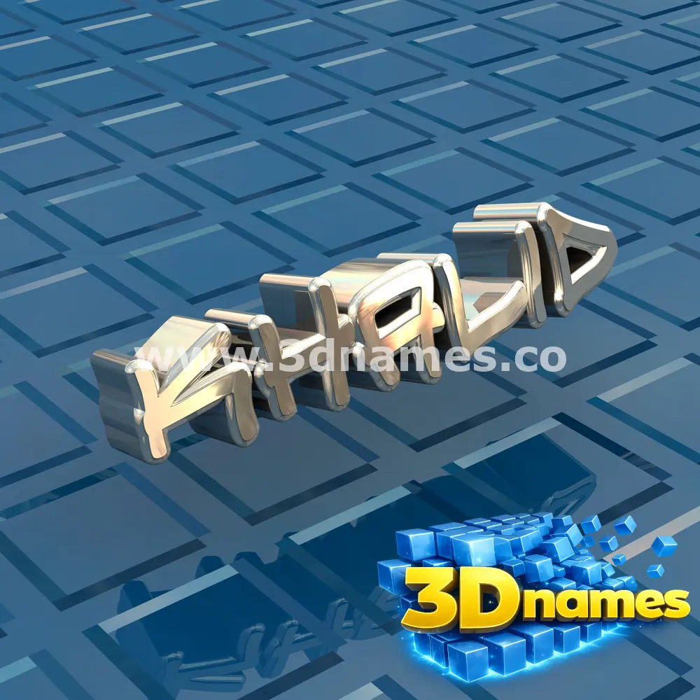 khalid in Blue Bling style - 3D name wallpaper