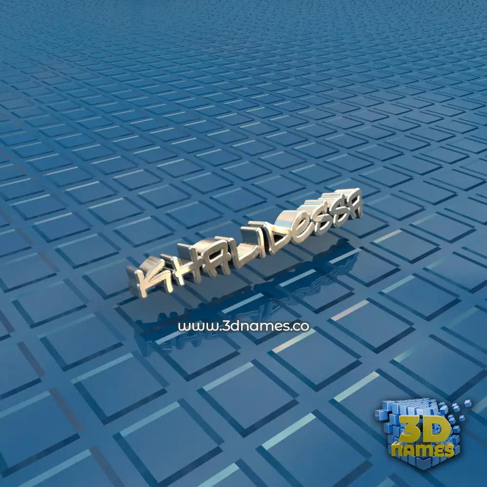 khalidessa in Blue Bling style - 3D name wallpaper
