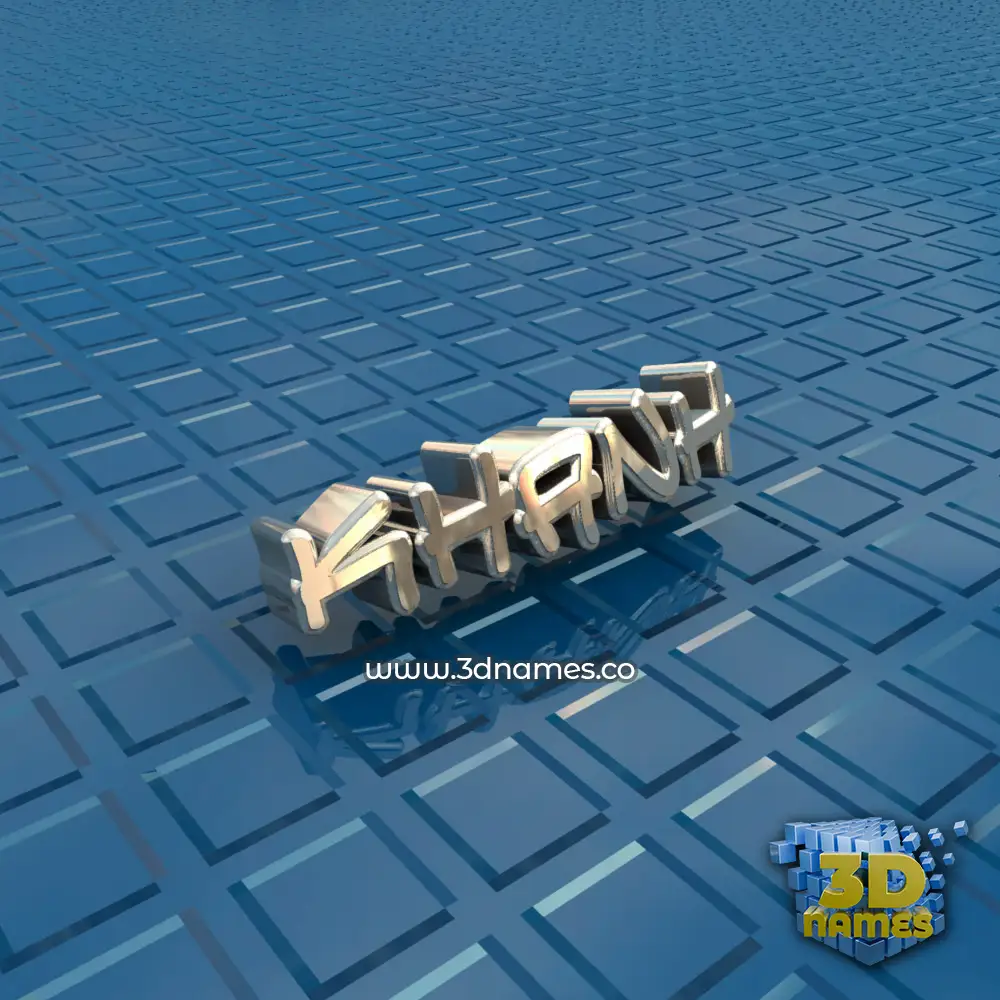 khanh in Blue Bling style - 3D name wallpaper