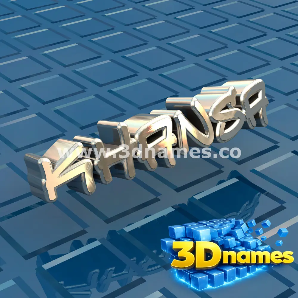 khansa in Blue Bling style - 3D name wallpaper