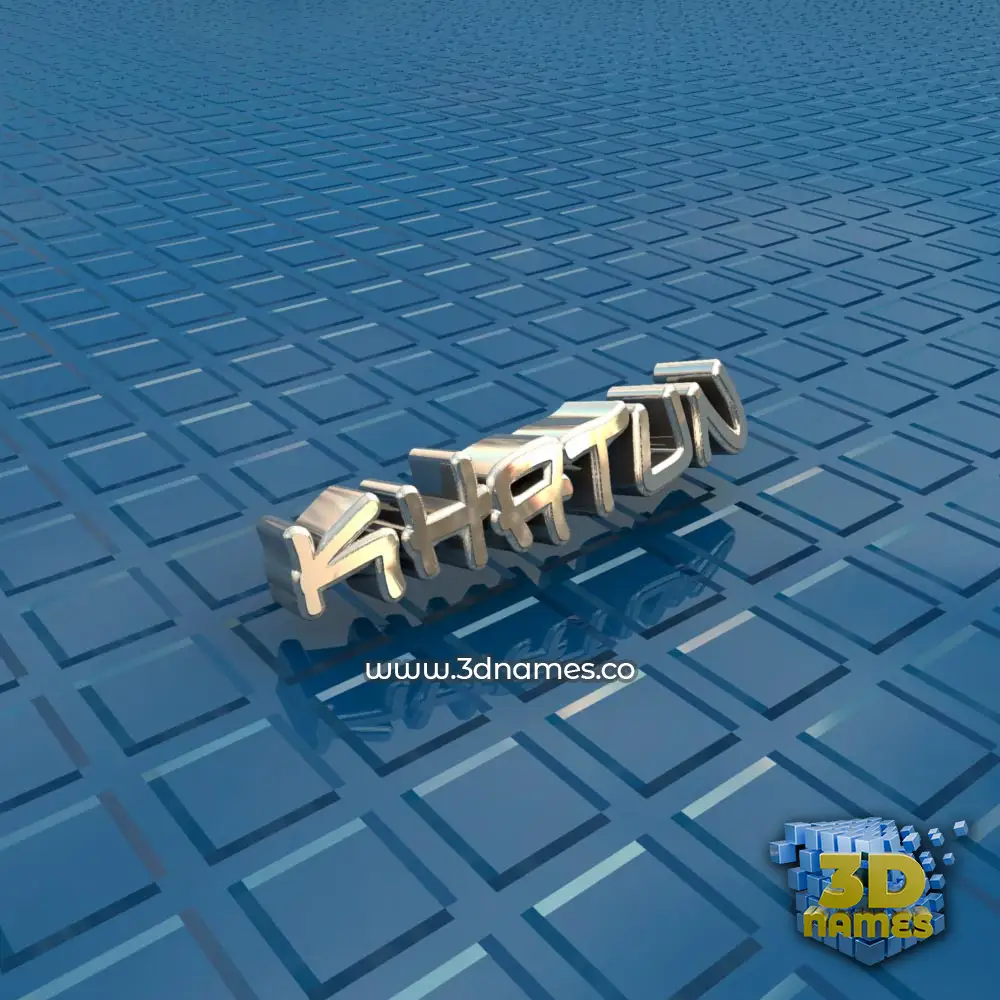 khatun in Blue Bling style - 3D name wallpaper