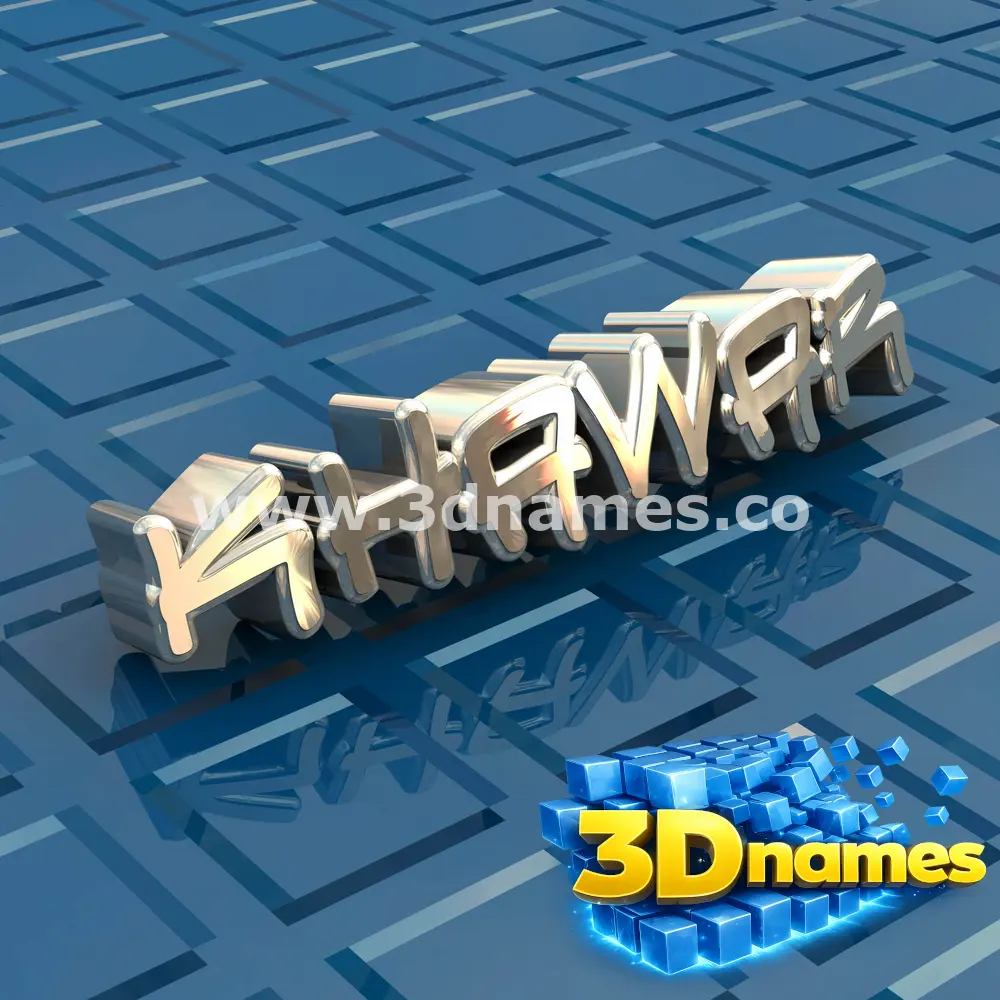 khawar in Blue Bling style - 3D name wallpaper