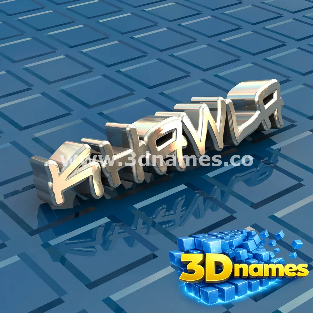 khawla in Blue Bling style - 3D name wallpaper