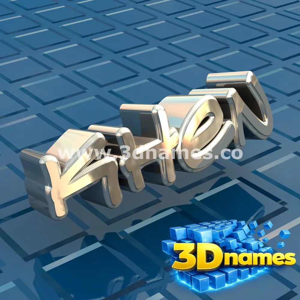khen in Blue Bling style - 3D name wallpaper