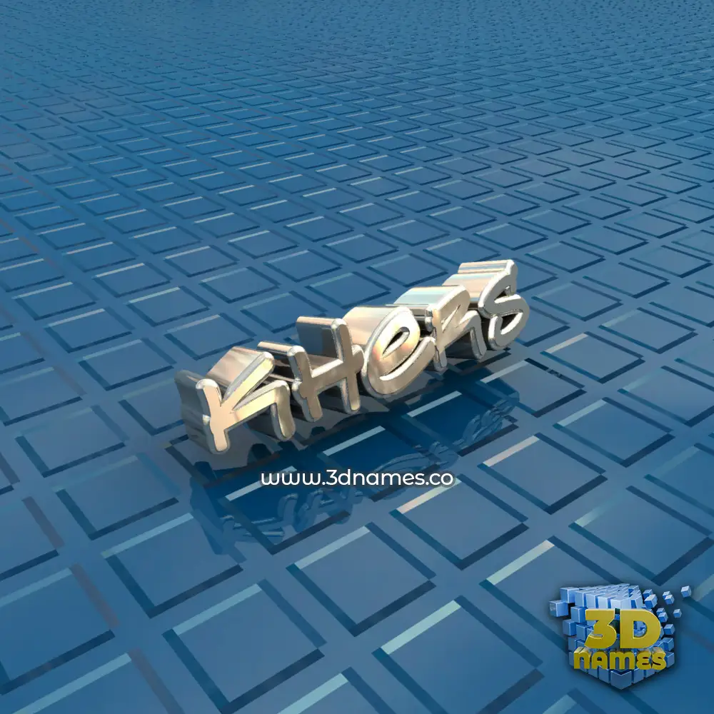 khers in Blue Bling style - 3D name wallpaper