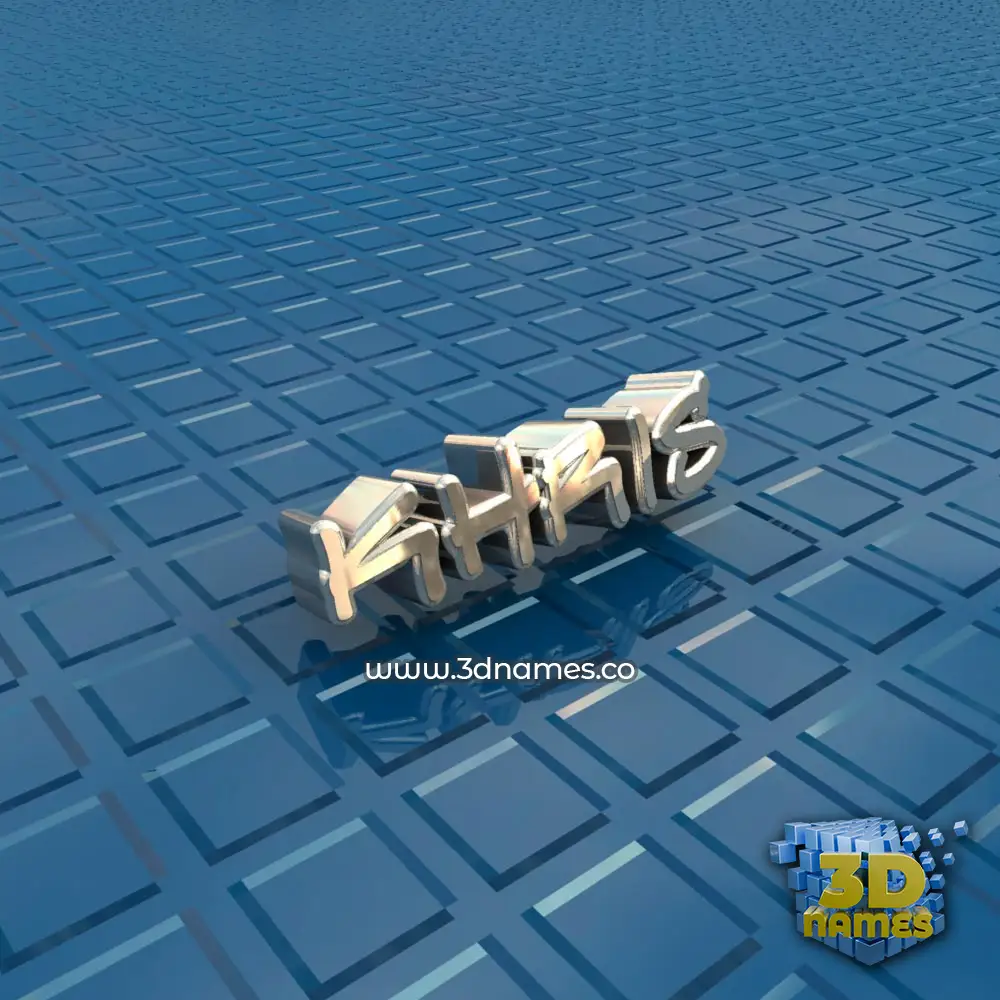 khris in Blue Bling style - 3D name wallpaper