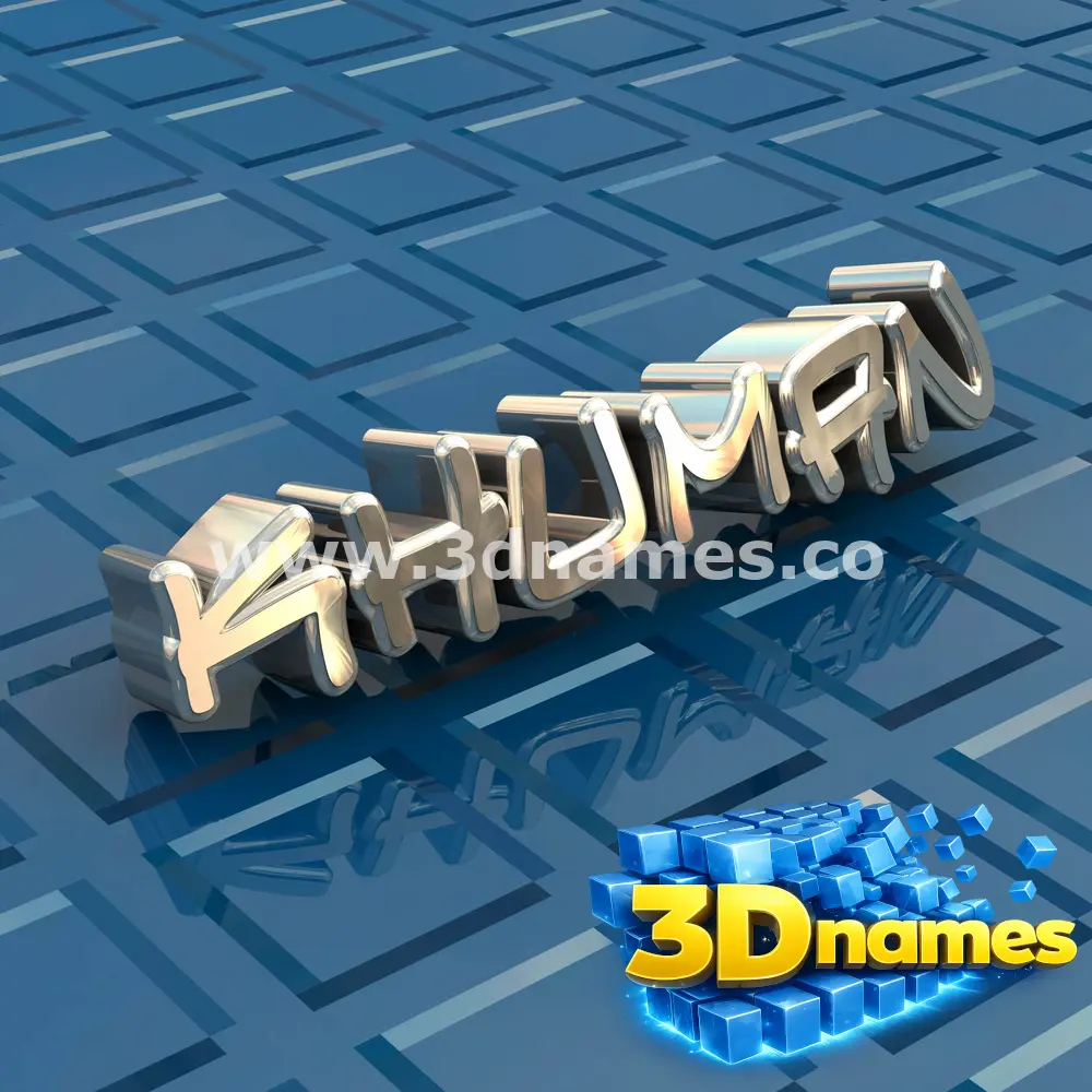 khuman in Blue Bling style - 3D name wallpaper