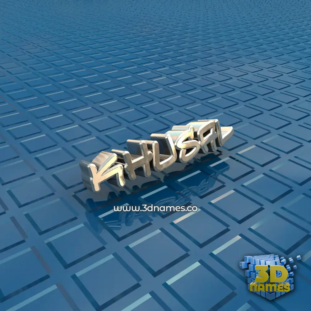 khusal in Blue Bling style - 3D name wallpaper