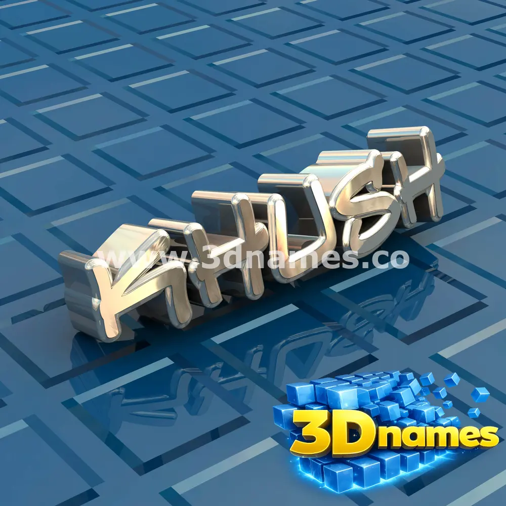 khush in Blue Bling style - 3D name wallpaper